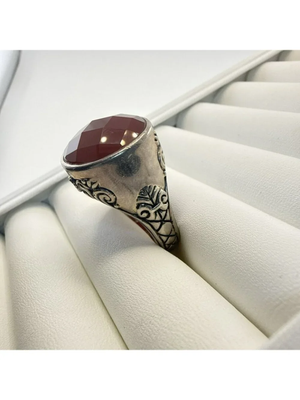 Barse Ring Carnelian Sterling Silver Gemstone size 12 Statement Chunky